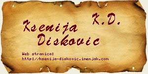 Ksenija Dišković vizit kartica